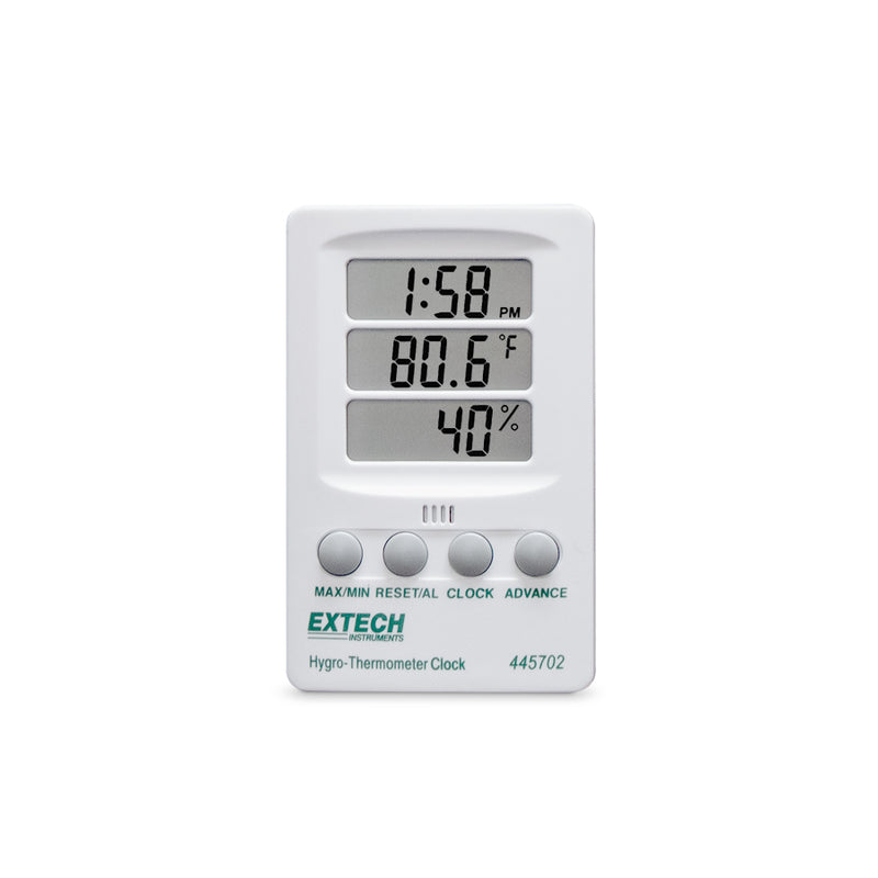 Extech CTH10A - reloj digital/higrotermómetro Reloj grande de  pared/escritorio con funciones de calendario, temperatura y